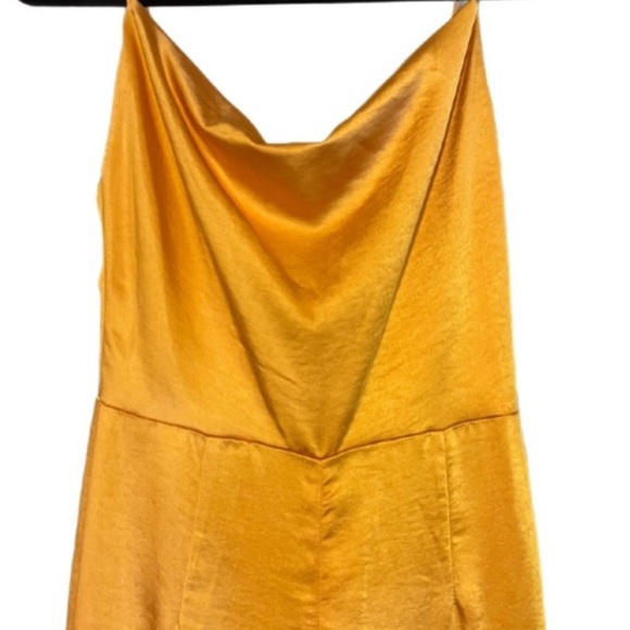 Anthropologie Elliatt Golden Yellow Satin Jumpsuit- Small - Picture 3 of 9